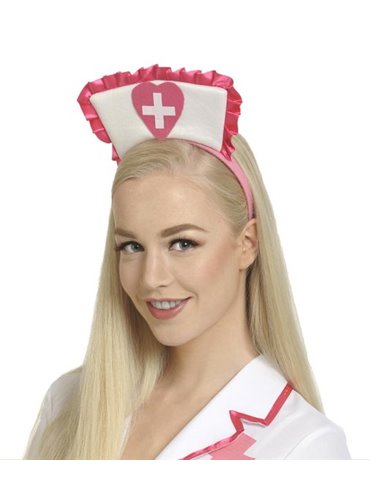 Tiara Nurse Hat with Pink