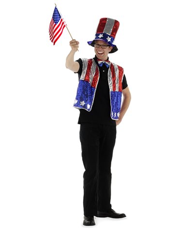 USA Party Waistcoat, Hat & Bowtie