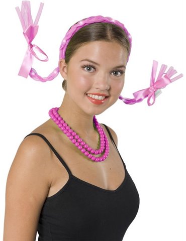 Tiara Hair Braids Neon Pink