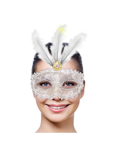 Mask Eye Metallic White with LED Light