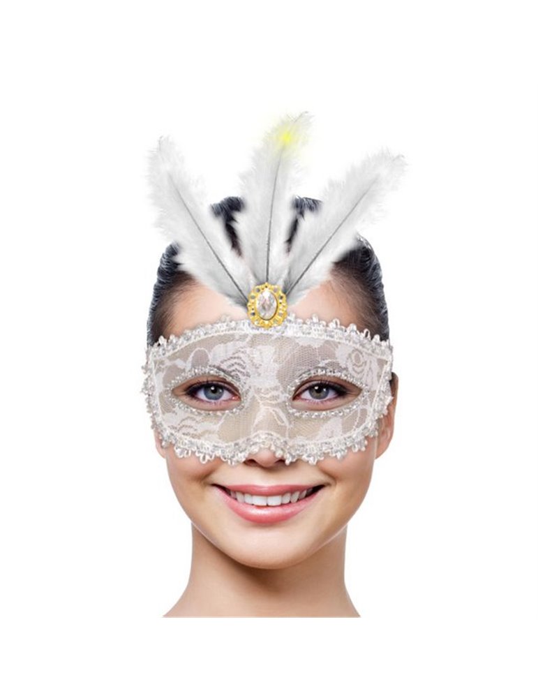 Mask Eye Metallic White with LED Light