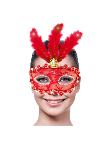 Mask Eye Metallic Red with LED Light