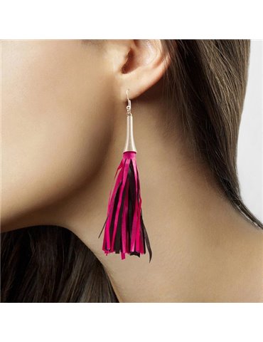 Party Accessory Earrings Magenta & Black