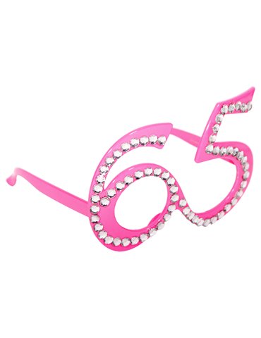 Party Glasses Birthday 65th Pink