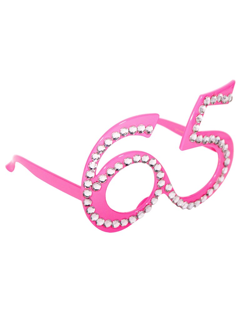 Party Glasses Birthday 65th Pink