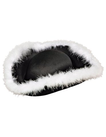 Hat Pirate Black Felt with white fur