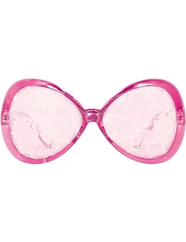 Party Glasses Lace white on Pink