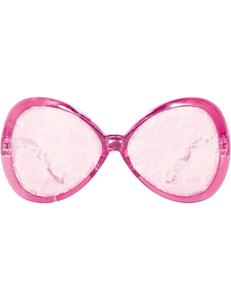 Party Glasses Lace white on Pink