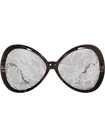 Party Glasses Lace white on Black