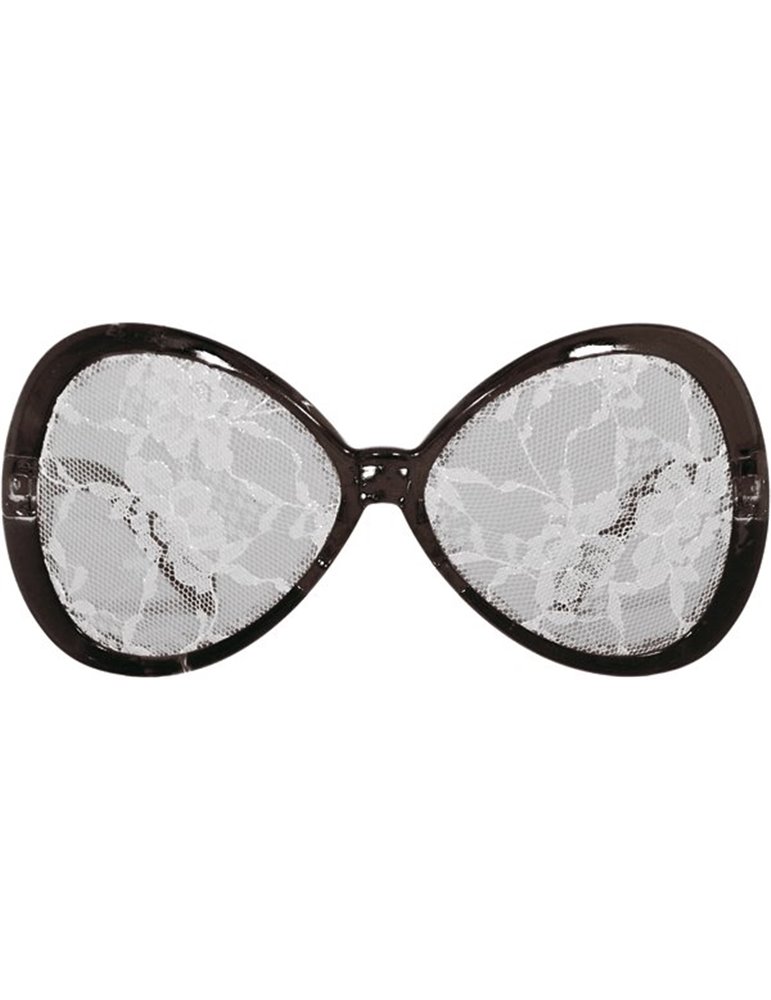 Party Glasses Lace white on Black