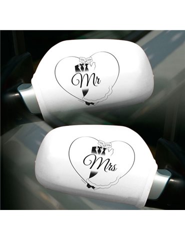 Car Mirror covers for Car Just Married