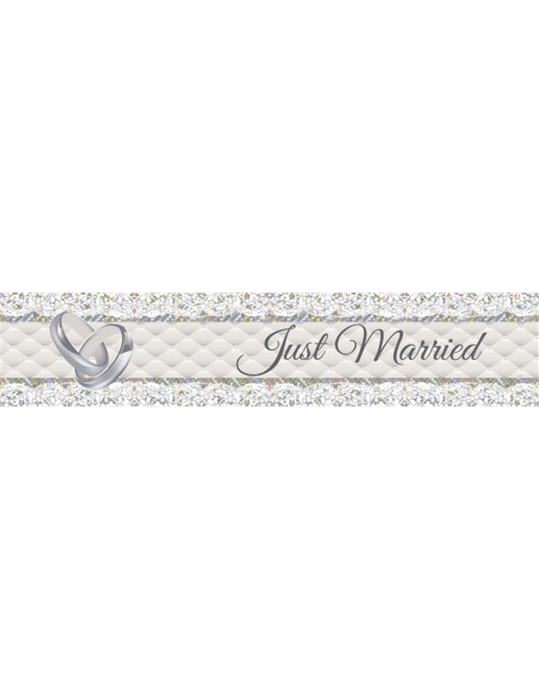 Banner Just Married 2.6m x 19cm Foil