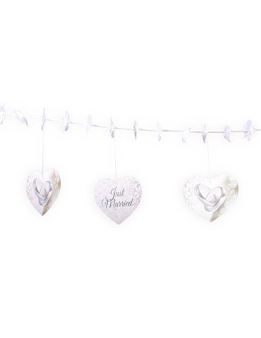 Bunting Heart Shapes Paper Garland 4m