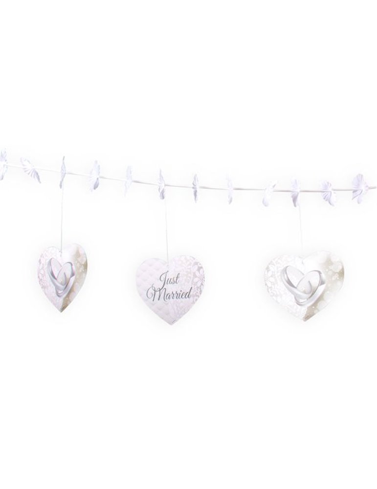 Bunting Heart Shapes Paper Garland 4m