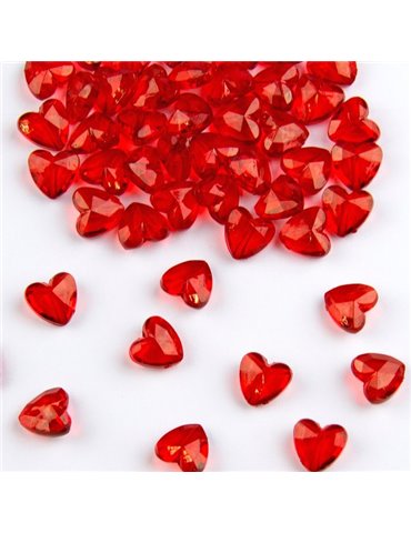 Party Diamonds Hearts Red 12mm