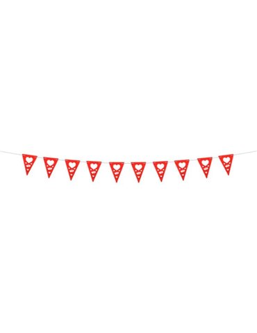 Bunting Valentine Red printed 4m