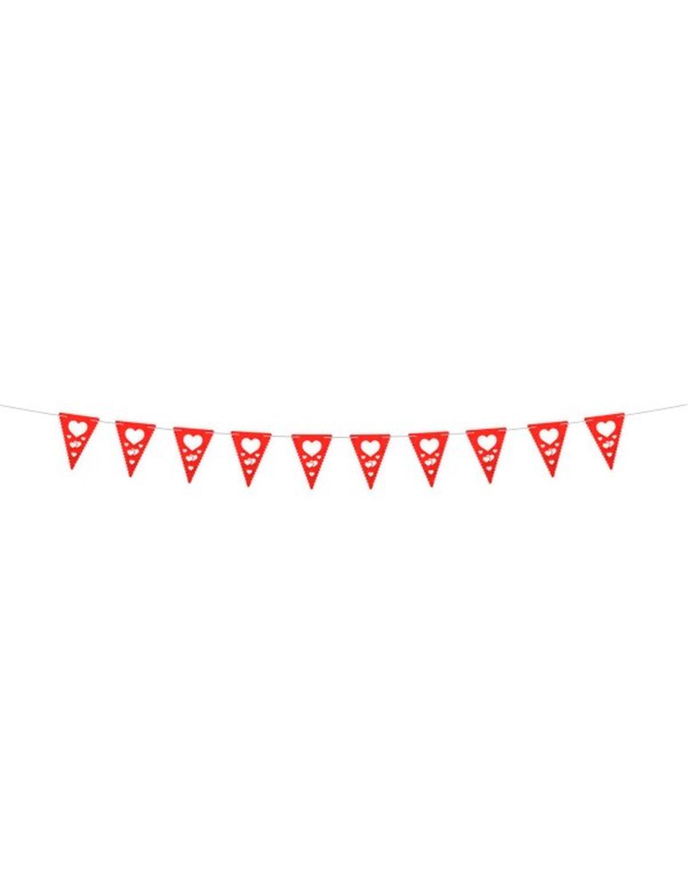 Bunting Valentine Red printed 4m