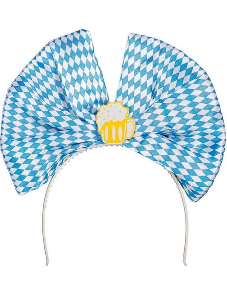 Oktoberfest Tiara Blue & White Bow