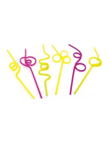 Party Straws Twisting Assorted Plastic 8