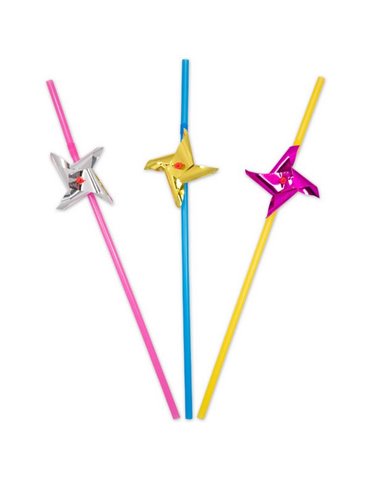 Party Straws with Windmill 24cm 8's