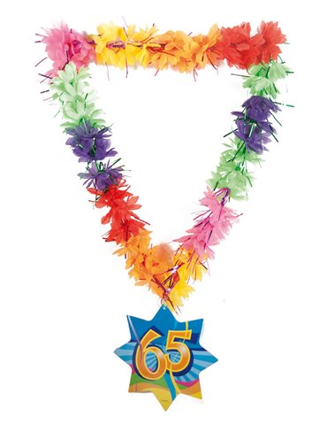 Hawaii Lei Tinsel Happy 65th