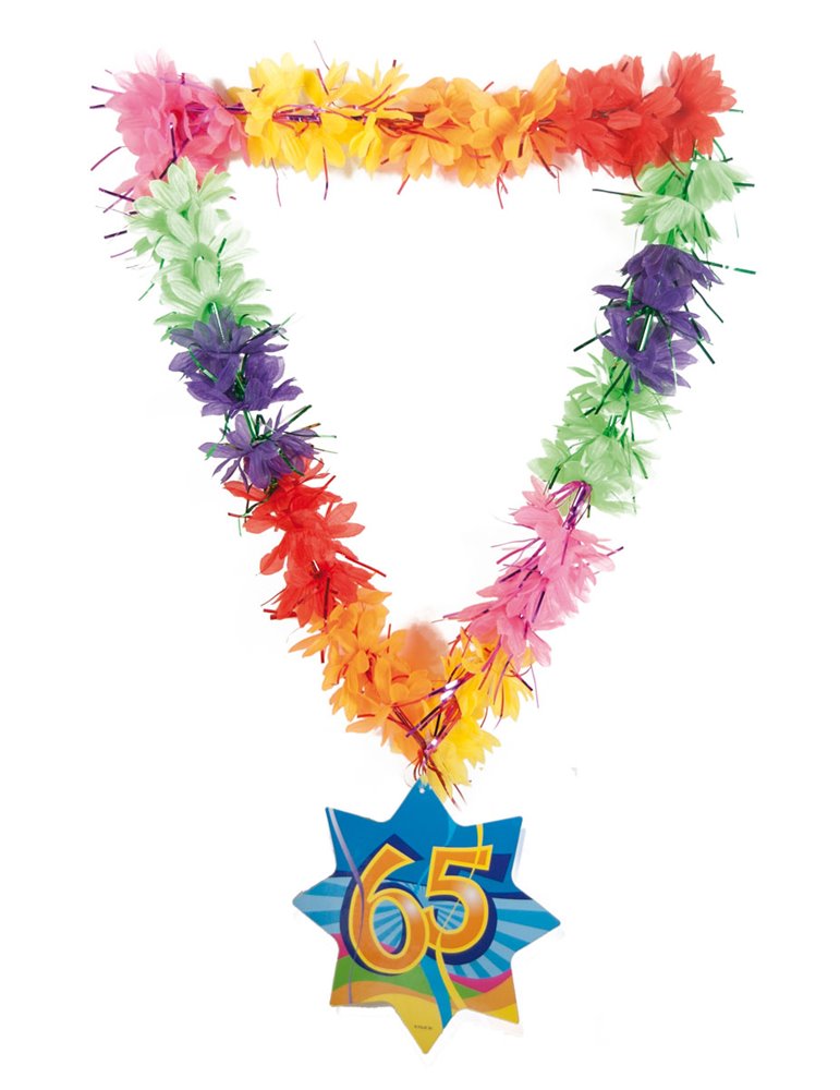 Hawaii Lei Tinsel Happy 65th