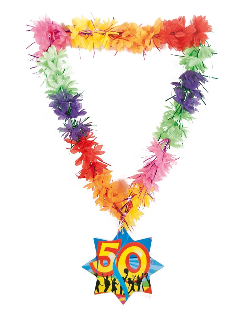 Hawaii Lei Tinsel Happy 50th