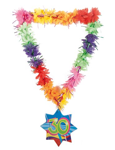 Hawaii Lei Tinsel Happy 30th