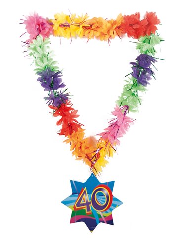 Hawaii Lei Tinsel Happy 40th