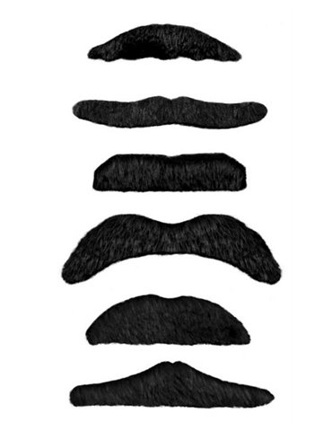 Hair - Moustaches Black 6's