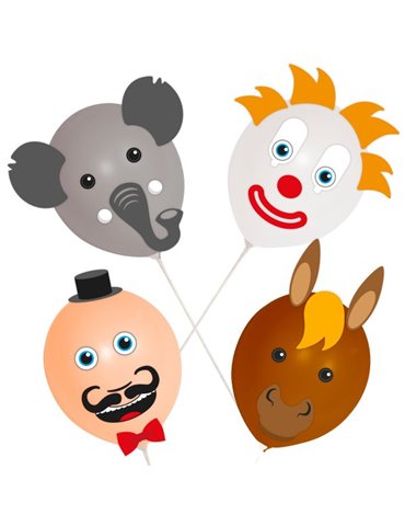 Balloon Kit Circus Heads set of 4