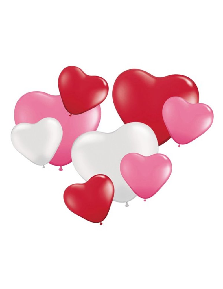 Balloon Shaped Hearts mixed Sizes colour