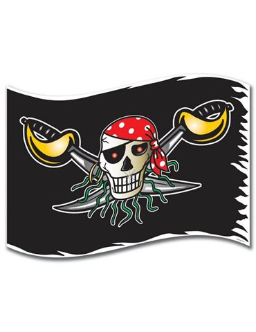 Pirate Red Birthday Flag 90 x 60cm