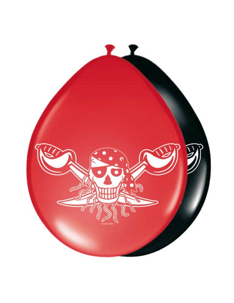 Pirate Red Birthday Balloons 8's