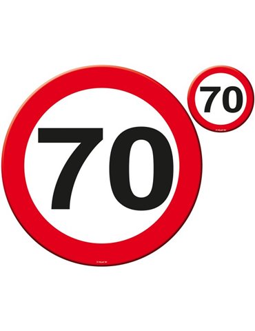 Traffic Sign 70th Birthday Place Mat & C