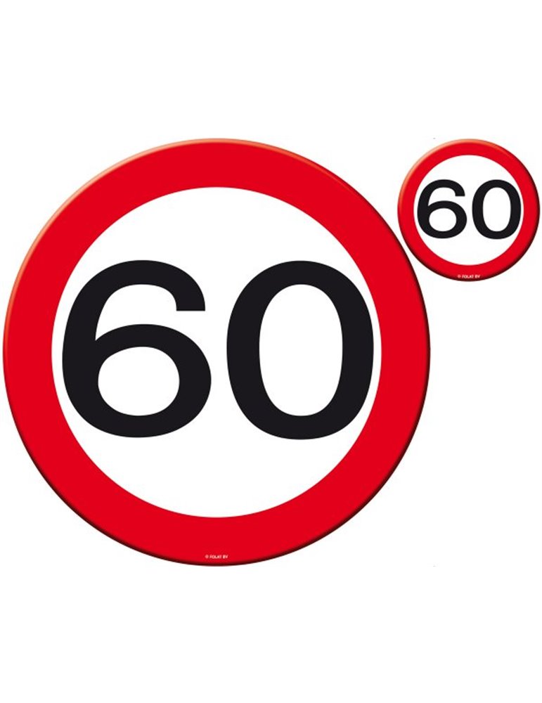 Traffic Sign 60th Birthday Place Mat & C