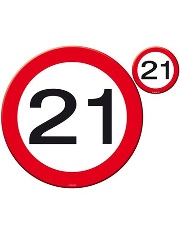 Traffic Sign 21st Birthday Place Mat & C