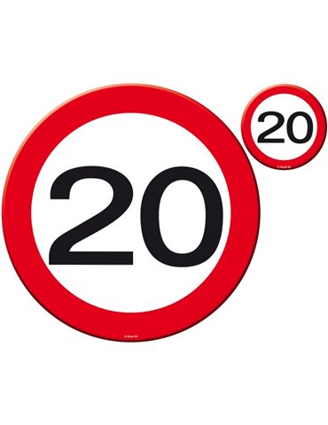 Traffic Sign 20th Birthday Place Mat & C