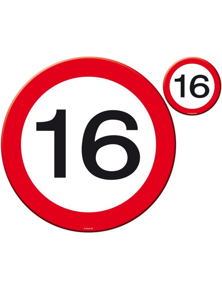 Traffic Sign 16th Birthday Place Mat & C