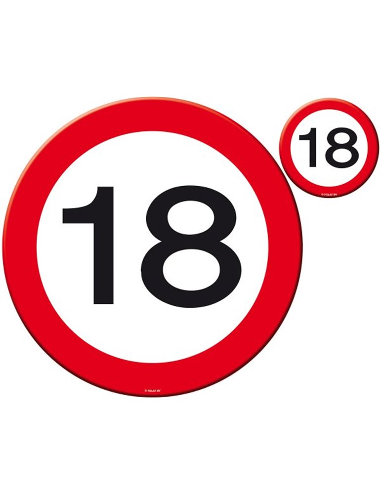 Traffic Sign 18th Birthday Place Mat & C