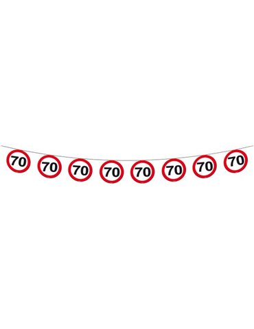 Traffic Sign 70th Birthday Banner 12m