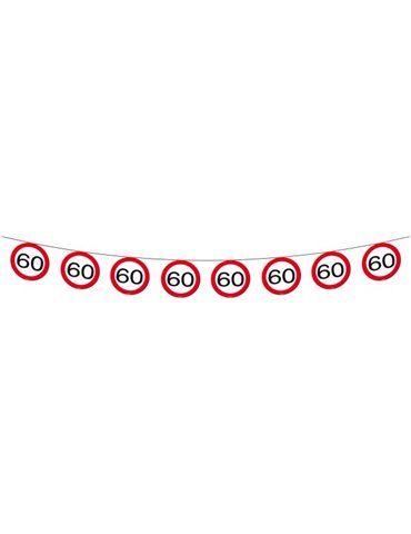 Traffic Sign 60th Birthday Banner 12m