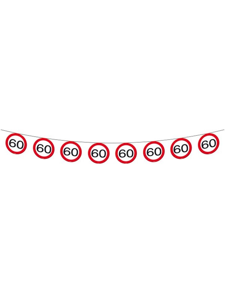 Traffic Sign 60th Birthday Banner 12m