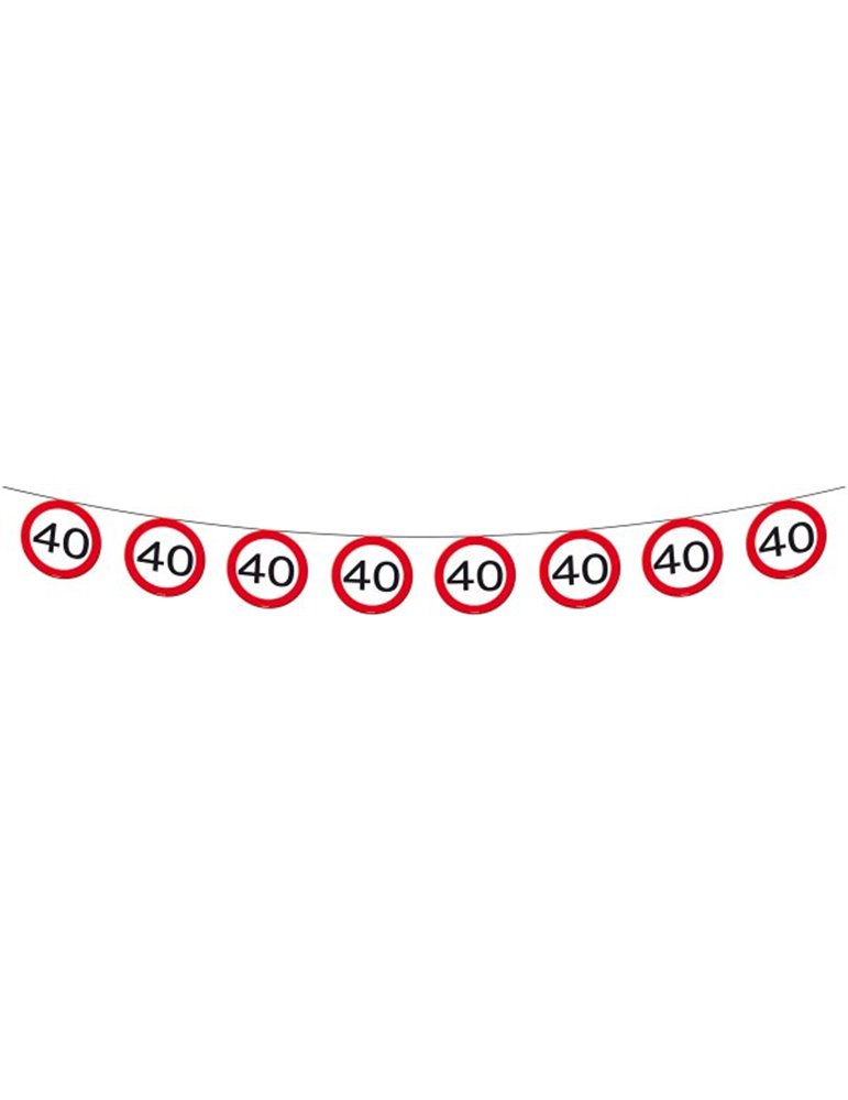 Traffic Sign 40th Birthday Banner 12m