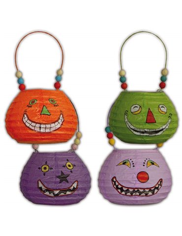 Party Lantern Basket shaped Faces Asstd