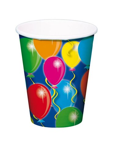 Party Cups Balloon Card 250ml 8's