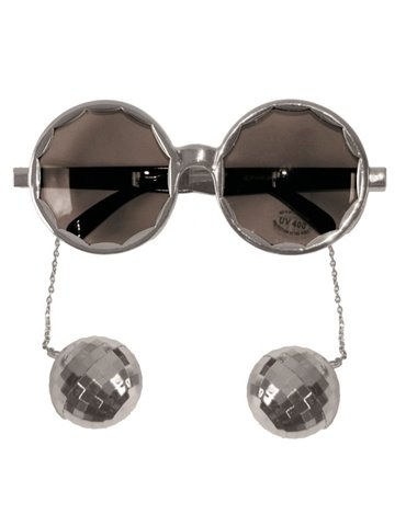 Party Glasses Disco Silver with Balls