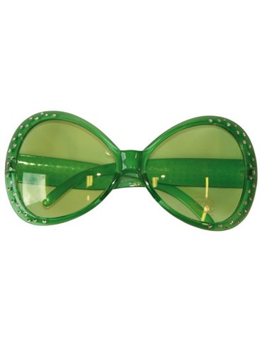 Party Glasses Diamond Frame Green