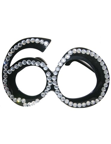 Party Glasses Birthday 60th Black