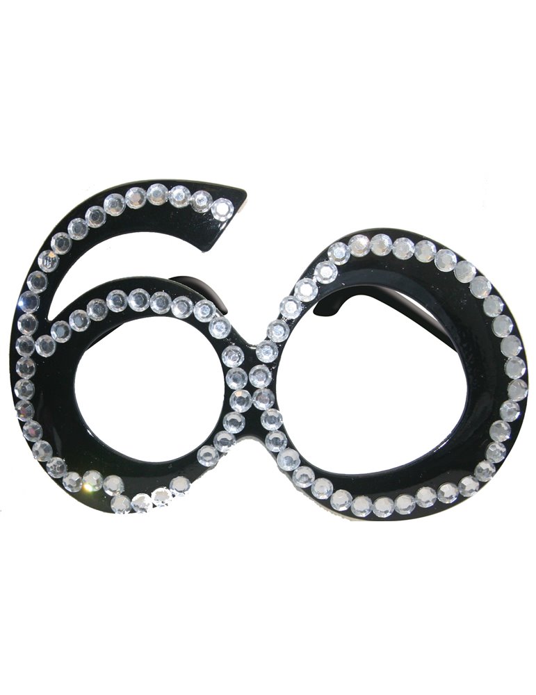 Party Glasses Birthday 60th Black